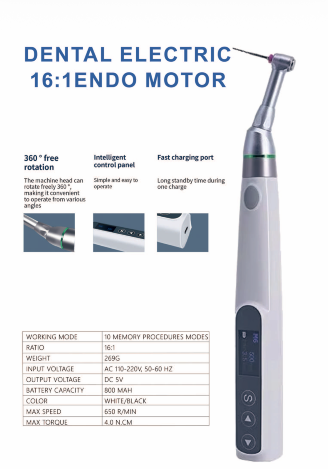 Endomoteur Pro avec localisateur d'apex intégré — Endodontie au Maroc